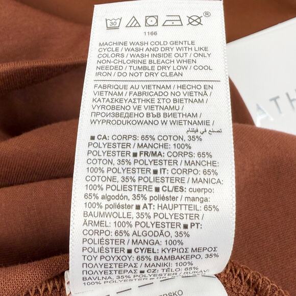 Athleta Women's Harlow Hybrid Woven Knit Tee Top Medium Rust - Picture 13 of 16